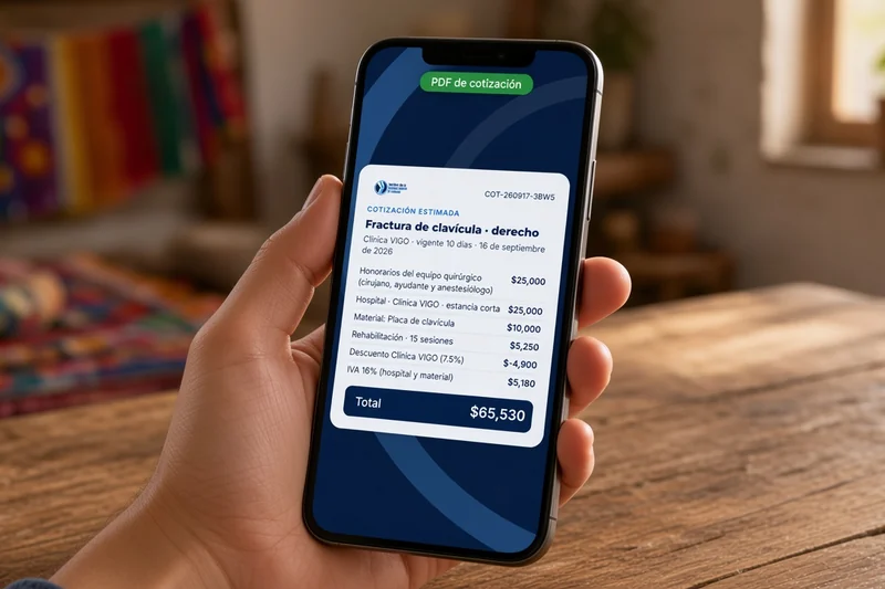 PDF de cotización abierto en un teléfono